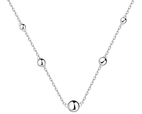 Naszyjnik srebrny - kulki. Szare naszyjniki Apart, srebrne. Za 209.00 zł.