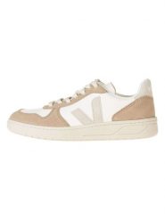 Veja Skórzane sneakersy "V 10" w kolorze biało-beżowym rozmiar: 42. Białe trampki Veja, bez wzorów, ze skóry, bez zapięcia. Za 527.10 zł.