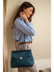 Victor & Hugo Paris Skórzana torebka "Matti" w kolorze granatowym - 22 x 25 x 14 cm rozmiar: onesize. Niebieskie torebki klasyczne Victor & Hugo Paris, bez wzorów, z materiału, bez dodatków. Za 325.79 zł.