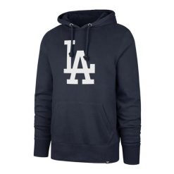 Bluza z kapturem Los Angeles Dodgers MLB. Niebieskie bluzy 47 Brand, l, bez wzorów, z materiału, z kapturem. Za 372.50 zł.