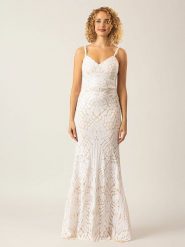 APART Sukienka w kolorze biało-beżowym rozmiar: 38. Białe sukienki Apart, bez wzorów, bez kołnierzyka, bez ramiączek, maxi. Za 304.99 zł.