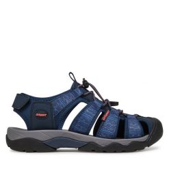 Sandały Grisport. Niebieskie sandały Grisport, bez wzorów, bez obcasa, na płaskiej podeszwie, bez zapięcia. Za 139.99 zł.