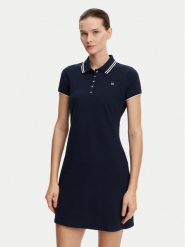 Tommy Hilfiger Sukienka codzienna WW0WW45532 Granatowy Regular Fit. Niebieskie sukienki TOMMY HILFIGER, na co dzień, s, bez wzorów, z bawełny, bez kołnierzyka, bez ramiączek, proste. Za 319.99 zł.