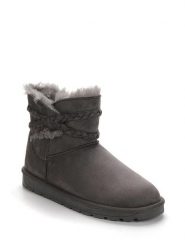 ISLAND BOOT Botki zimowe "Keorgie" w kolorze szarym rozmiar: 36. Szare botki Island Boot, na zimę, z aplikacjami, z materiału, bez obcasa, bez zapięcia. Za 122.01 zł.