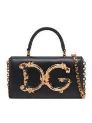Dolce&Gabbana Torebka BI3278 AQ507 Czarny. Czarne torebki klasyczne Dolce&Gabbana, bez wzorów, ze skóry, bez dodatków. Za 6,039.00 zł.