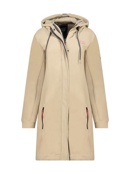 Geographical Norway Płaszcz polarowy "Timothe" w kolorze beżowym rozmiar: L. Brązowe płaszcze Geographical Norway, l, bez wzorów, z polaru, bez kaptura. Za 157.73 zł.