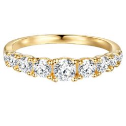 Trilani Pierscionek aus Sterling Silber in Gelbgold mit Zirkonia Pierścionki 1 ct Damski. Białe pierścionki Trilani, z cyrkonią, pozłacane. Za 239.99 zł.