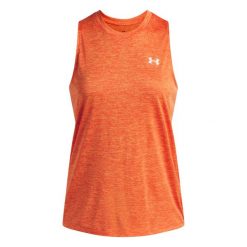 Damski tank top Under Armour Tech Twist. Brązowe topy Under Armour, bez wzorów, bez kołnierzyka, bez ramiączek. Za 179.50 zł.