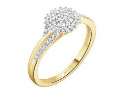 Pierścionek z żółtego złota z diamentami - 0,20 ct - próba 585. Żółte pierścionki Apart, z diamentem, złote. Za 4,659.00 zł.