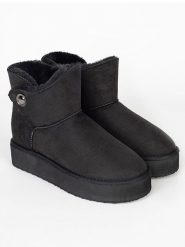 ISLAND BOOT Botki zimowe "Catalina" w kolorze czarnym rozmiar: 40. Czarne botki Island Boot, na zimę, bez wzorów, bez obcasa, bez zapięcia. Za 140.86 zł.