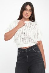 Sweter damski ażurowy z piórkami TWINSET. Swetry Twinset Milano, s, w ażurowe wzory, bez ramiączek. Za 1,079.00 zł.