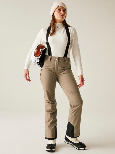 Dare 2b Spodnie narciarskie "Diminish" w kolorze beżowym rozmiar: 44. Brązowe spodnie dresowe Dare 2b, m, bez wzorów. Za 284.15 zł.