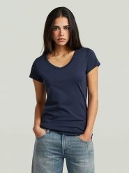 G-Star Koszulka w kolorze granatowym rozmiar: XS. Niebieskie bluzki G-Star, xs, bez wzorów, z bawełny, retro, bez kołnierzyka, bez ramiączek. Za 75.34 zł.