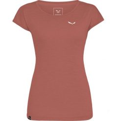 Koszulka trekkingowa damska Puez Melange Dry Ss Tee Women. Czerwone koszulki sportowe Salewa, bez wzorów, bez ramiączek. Za 144.99 zł.