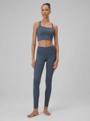 Legginsy fitness z wysokim stanem Solar Punk. Fioletowe legginsy 4f, l, bez wzorów, z elastanu, z podwyższonym stanem, długie. Za 159.99 zł.
