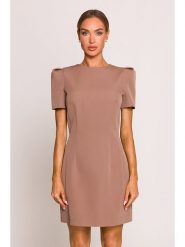 Made of emotion Sukienka w kolorze jasnobrązowym rozmiar: XL. Brązowe sukienki Made Of Emotion, xl, bez wzorów, bez kołnierzyka, bez ramiączek, mini. Za 227.95 zł.
