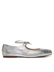 Balagan Baleriny Batsheva Srebrny. Szare baleriny BALAGAN, bez wzorów, ze skóry, bez obcasa. Za 389.99 zł.