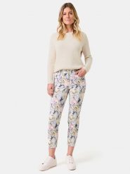 Gerry Weber Dżinsy - Skinny fit - w kolorze kremowym ze wzorem rozmiar: 36. Brązowe jeansy Gerry Weber, z aplikacjami. Za 250.45 zł.