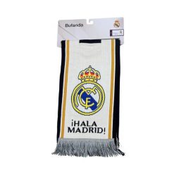 Szalik Real Madryt - licencjonowany 140 cm x 20 cm. Białe szaliki REAL MADRID, bez wzorów, sportowe. Za 99.00 zł.