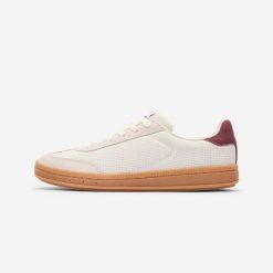 Sneakersy damskie Player T mesh. Białe obuwie sportowe DECATHLON, z gumy, bez zapięcia. Za 129.99 zł.