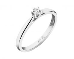 Pierścionek z białego złota z brylantem - 0,08 ct - próba 750. Białe pierścionki Apart, z brylantem, złote. Za 2,059.00 zł.