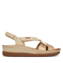 Sandały Pikolinos. Brązowe sandały Pikolinos, bez wzorów, bez obcasa, na płaskiej podeszwie, bez zapięcia. Za 559.99 zł.