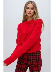 Monki Sweter w kolorze czerwonym rozmiar: XL. Czerwone swetry Monki, xl, bez wzorów, bez ramiączek. Za 62.03 zł.