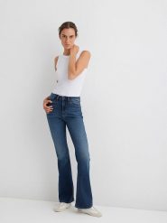 MAVI Dżinsy "Samara" - Flared fit - w kolorze granatowym rozmiar: W31/L30. Niebieskie jeansy Mavi, l, bez wzorów, z podwyższonym stanem. Za 139.95 zł.