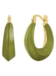 Yokoamii Pozłacane kolczyki-kreole rozmiar: onesize. Zielone kolczyki Yokoamii, metalowe. Za 34.99 zł.
