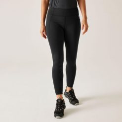 Legginsy damskie Holeen Pro Compression. Czarne legginsy Regatta, s, bez wzorów, z dżerseju. W wyprzedaży za 79.99 zł.