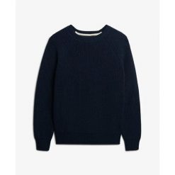 Sweter żeński w prążki Superdry. Niebieskie swetry Superdry, na zimę, bez wzorów, z dzianiny, bez ramiączek. Za 284.00 zł.