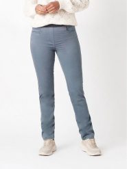 Rosner Spodnie w kolorze błękitnym rozmiar: 48K. Niebieskie spodnie materiałowe Rosner, na imprezę, bez wzorów, z materiału, z podwyższonym stanem. Za 152.99 zł.