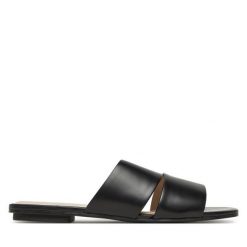 Klapki Calvin Klein. Czarne klapki Calvin Klein, bez wzorów, bez obcasa. Za 259.99 zł.