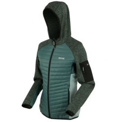 Damska bluza z kapturem na zamek błyskawiczny Regatta Newhill. Zielone bluzy Regatta, m, bez wzorów, z elastanu, z kapturem. Za 307.00 zł.