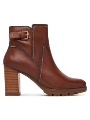 Pikolinos Botki Connelly W7M-8730 Brązowy. Brązowe botki Pikolinos, bez wzorów, ze skóry, bez obcasa, na słupku, bez zapięcia. Za 799.99 zł.