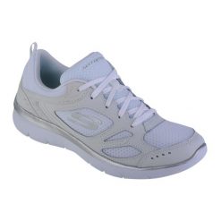 Buty sportowe Sneakersy damskie, Skechers Summits Suited. Białe obuwie sportowe Skechers, z materiału, bez zapięcia, trekkingowe. Za 229.99 zł.