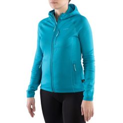 Bluza trekkingowa techniczna damska Viking Jukon Hoodie z kapturem na zamek. Niebieskie bluzy Viking, s, bez wzorów, z kapturem. Za 303.99 zł.