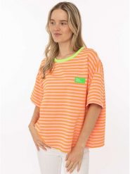 Zwillingsherz Koszulka w kolorze pomarańczowym rozmiar: onesize. Pomarańczowe bluzki Zwillingsherz, bez wzorów, bez kołnierzyka, bez ramiączek. Za 134.95 zł.
