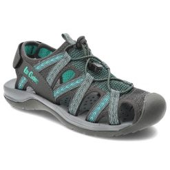 Zielone Sandały Lee Cooper Modne Obuwie Damskie. Szare sandały Lee Cooper, bez wzorów, z materiału, eleganckie, z otwartym noskiem, bez obcasa, bez zapięcia. Za 159.00 zł.