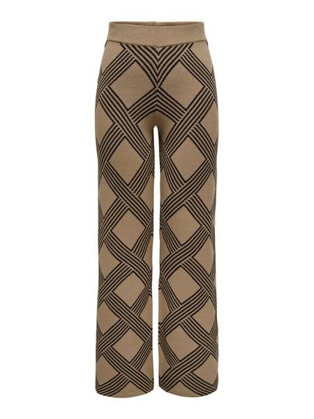 ONLY Spodnie dzianinowe Anny 15327634 Beżowy Loose Fit. Brązowe spodnie materiałowe Only, m, bez wzorów, z dzianiny. Za 189.99 zł.