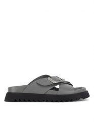 G-Star Raw Klapki DEBRA-25SS469 Szary. Szare klapki G-Star, bez wzorów, ze skóry, bez obcasa. Za 239.99 zł.