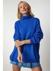 Happiness Istanbul Sweter w kolorze niebieskim rozmiar: onesize. Niebieskie golfy Happiness Istanbul, bez wzorów, ze splotem, bez ramiączek. Za 78.10 zł.