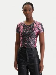 Versace Jeans Couture T-Shirt 80HAH602 JS552 Różowy Slim Fit. Czerwone t-shirty Versace Jeans Couture, xs, bez wzorów, z jeansu, bez kołnierzyka, bez ramiączek. Za 659.99 zł.