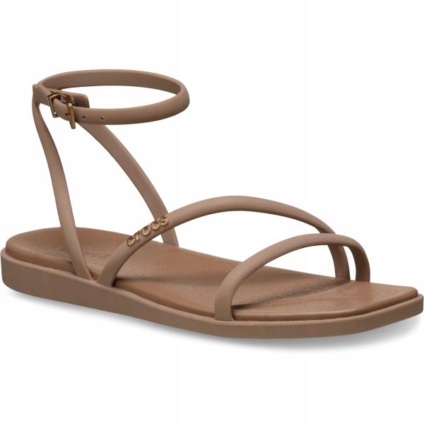 Sandały dla Kobiet Crocs Miami Ankle Strap Sandal. Białe sandały Crocs, bez wzorów, z materiału, eleganckie, bez obcasa, na obcasie, bez zapięcia. Za 199.99 zł.