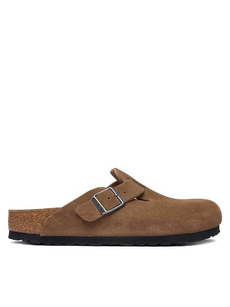 Birkenstock Klapki Boston 1032795 Brązowy. Brązowe klapki Birkenstock, bez wzorów, ze skóry, bez obcasa. Za 694.99 zł.