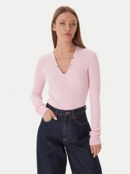 Patrizia Pepe Sweter 2K0331/K7S0-M555 Różowy Regular Fit. Czerwone swetry Patrizia Pepe, m, bez wzorów, z wiskozy, bez ramiączek. Za 869.99 zł.