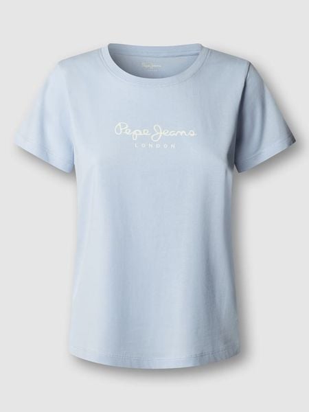 Pepe Jeans Koszulka "Mae" w kolorze błękitnym rozmiar: S. Niebieskie bluzki Pepe Jeans, s, bez wzorów, z bawełny, bez kołnierzyka, bez ramiączek. Za 94.95 zł.
