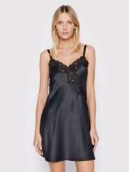 Lauren Ralph Lauren Koszula nocna ILN31684 Czarny Regular Fit. Czarne koszule nocne Lauren Ralph Lauren, l, bez wzorów, z syntetyku, bez ramiączek. Za 339.99 zł.