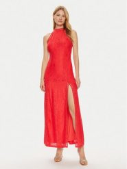 Guess Sukienka letnia W2YK96 K3I20 Czerwony Regular Fit. Czerwone sukienki Guess, na lato, l, z aplikacjami, z syntetyku, bez kołnierzyka, bez ramiączek. Za 379.99 zł.
