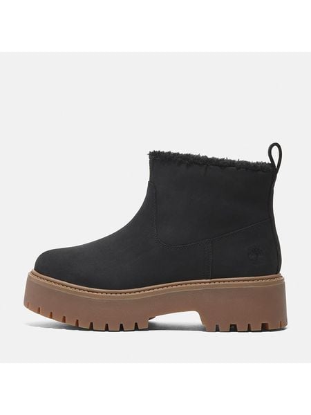 Timberland Skórzane botki "Stone Street" w kolorze czarnym rozmiar: 39,5. Czarne botki Timberland, bez wzorów, z materiału, bez obcasa, bez zapięcia. Za 437.17 zł.